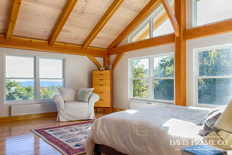 timber frame master bedroom 