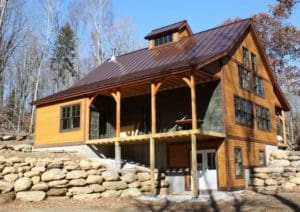 Home with metal roof.