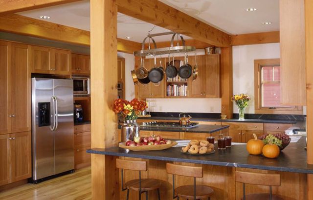 G shaped timber frame kitchen