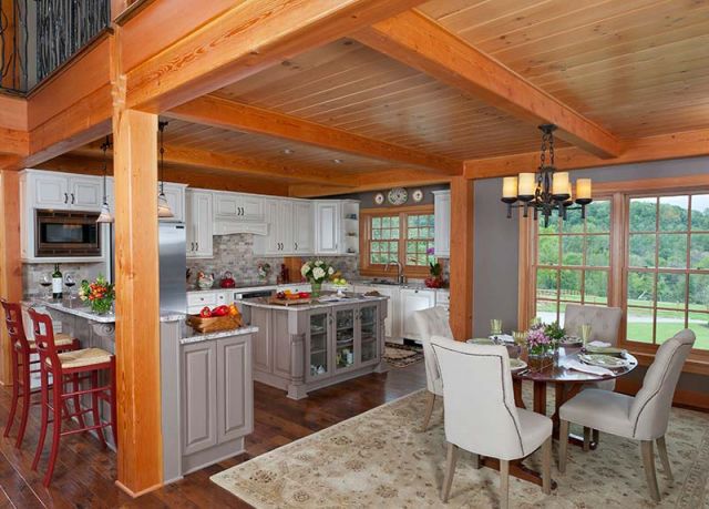 U shaped timber frame kitchen