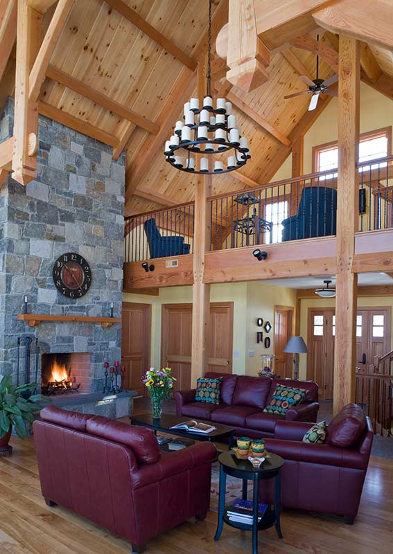 Cozy Timber Frame Homes with Fireplaces | Davis Frame