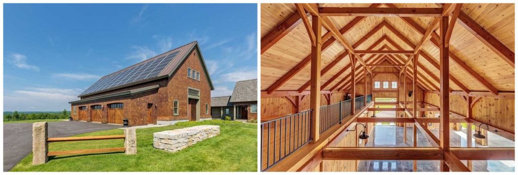 timber frame barn and garage in new hampshire