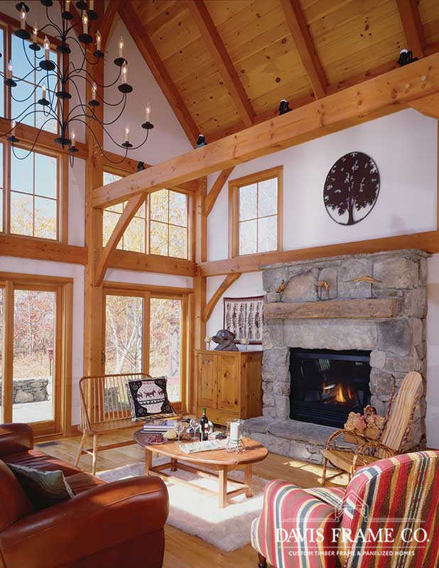 Classic barn timber frame great room