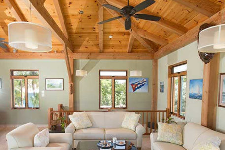 Grand Cayman timber frame great room