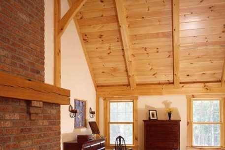 Classic farmhouse timber frame bedroom  