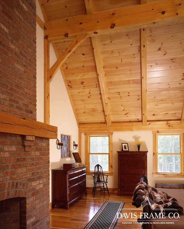 Classic farmhouse timber frame bedroom  