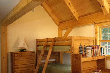 Classic farmhouse timber frame bedroom 