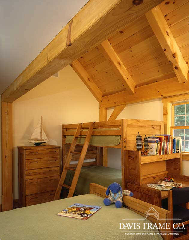 Classic farmhouse timber frame bedroom 