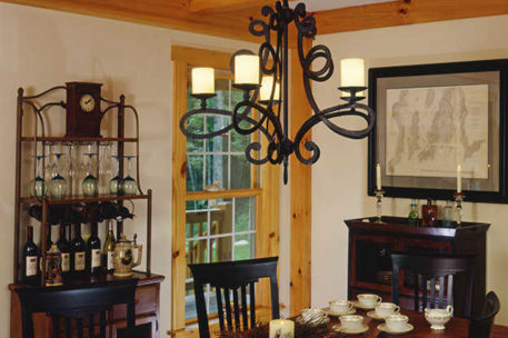 Classic farmhouse timber frame dining room 