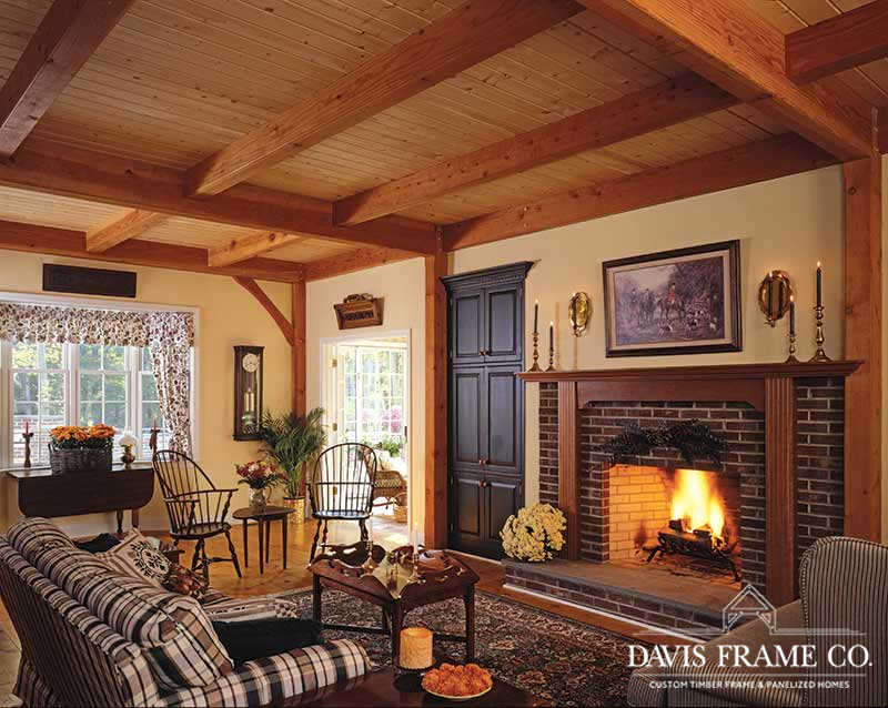 Classic colonial timber frame living room 