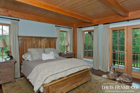 Pennsylvania timber frame master bedroom 