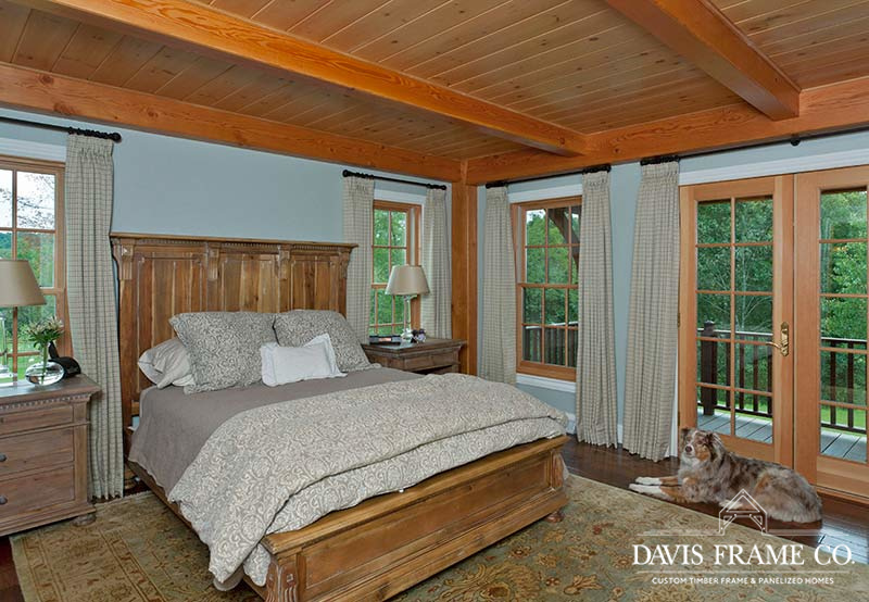 Pennsylvania timber frame master bedroom 