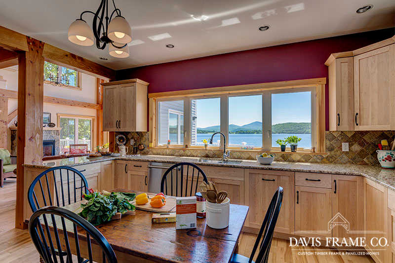 kitchen with a view of the lake