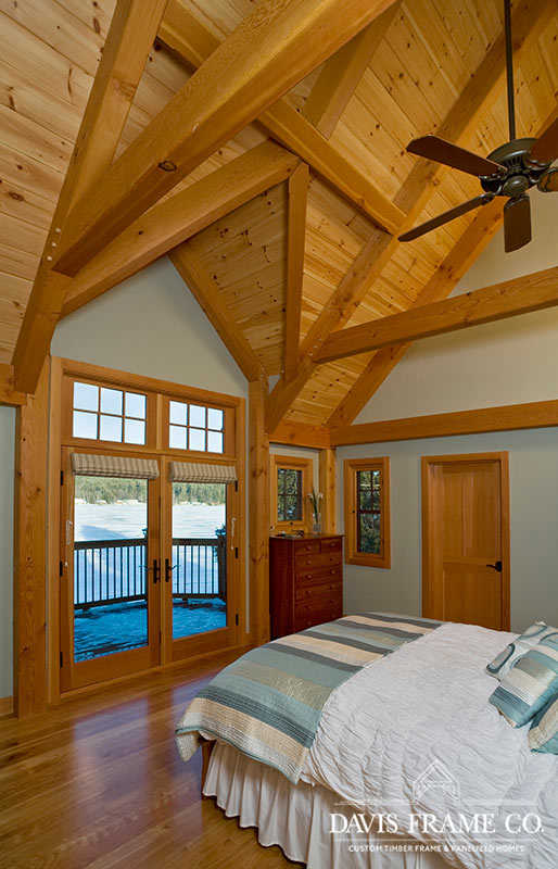 Lake Mascoma Timber Frame Home bedroom 