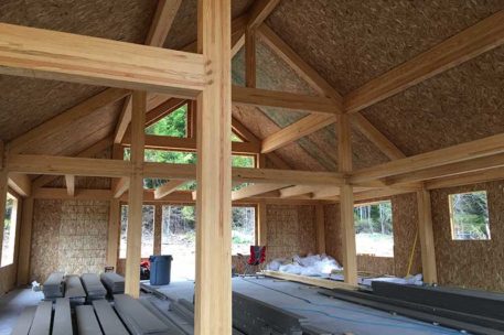 Modern timber frame barn