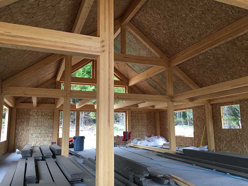 Modern timber frame barn