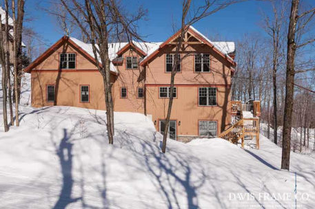 Slopeside timber frame home in Stratton Vermont 