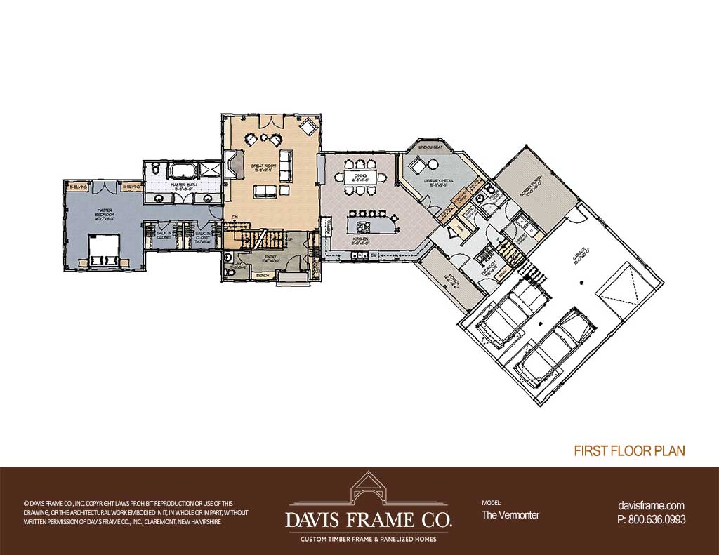 The Vermonter timber frame home floor plan