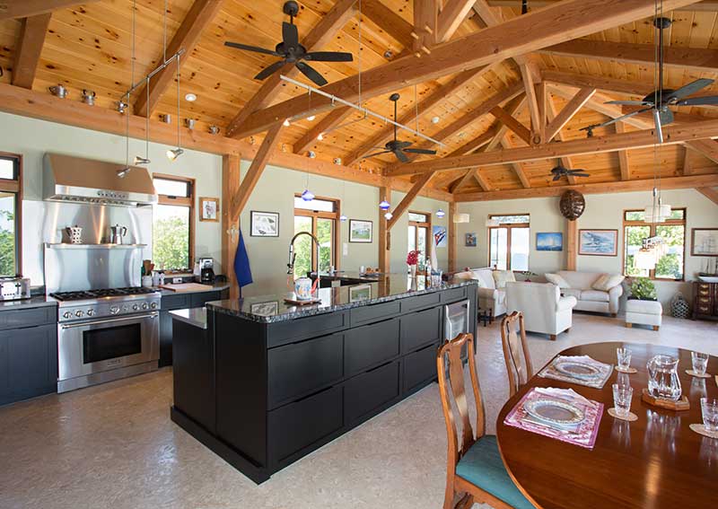 Caribbean timber frame kitchen 