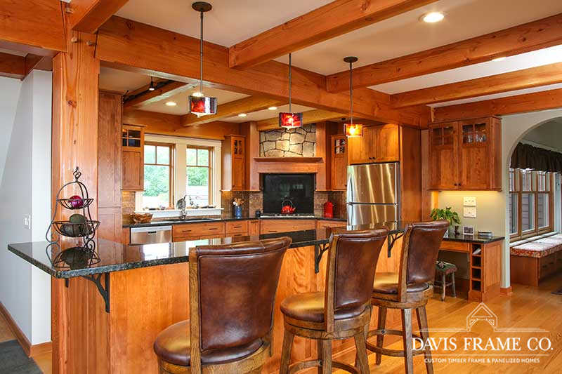 Berkshires timber frame kitchen