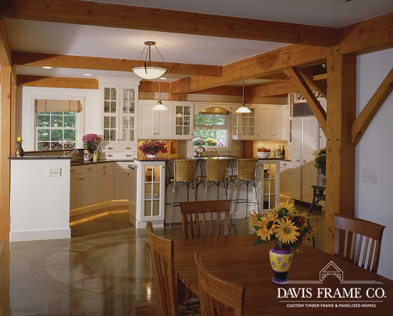 Lakeside timber frame kitchen