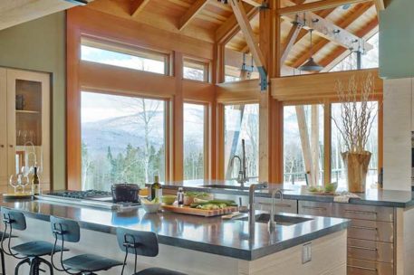 Mountain modern timber frame kitchen 