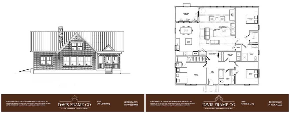 One Level Hybrid Timber Frame Lakeside Floor Plan